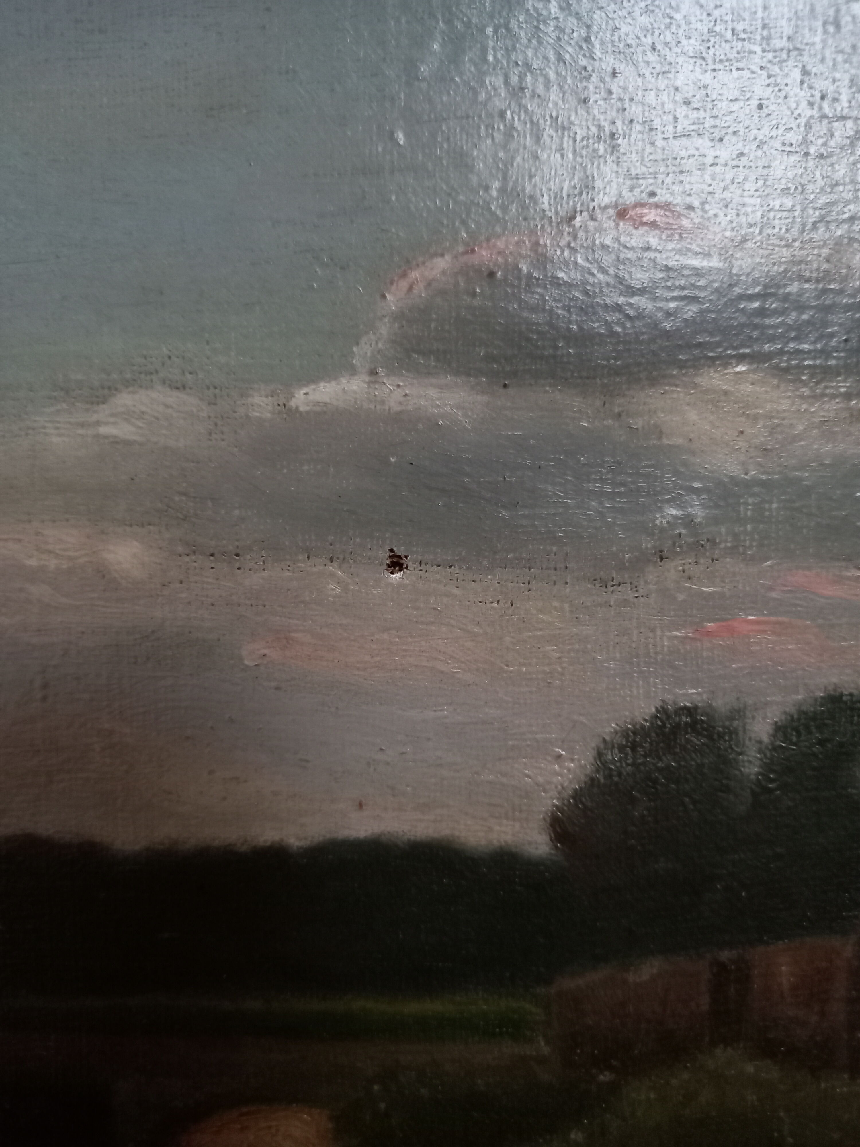 Oil painting of a landscape of Reims