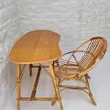Rattan desk and chair