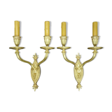 Pair of sconces with palmettes style restoration early 1900
