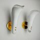 Pair of "leaf" wall lights, Murano glass, Italy, 1970