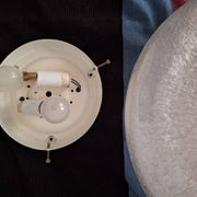 Italian domed ceiling or wall light in frosted Mazzega Murano glass, 1960s