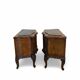 serpentine nightstands in walnut Art Deco