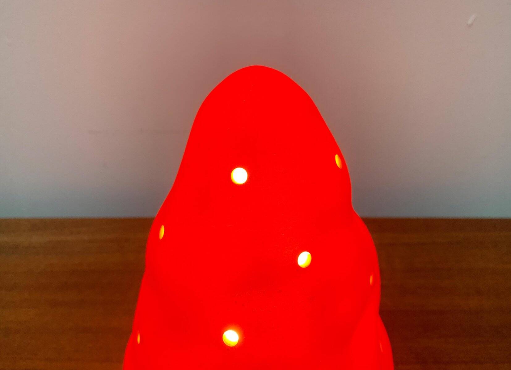 Postmodern plastic mushroom table lamp by Heico.