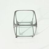 Italian Cast Aluminium Cube Bar Trolley by Lorenzo Burchiellaro 1970s