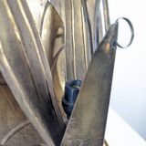 Brass Floral Leaf Wall Sconce, Hollywood Regency Style, 1960s