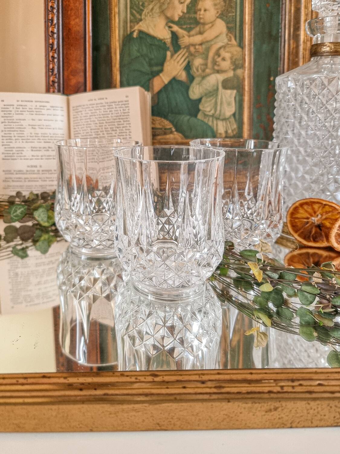 6 crystal whiskey/water glasses, Longchamp model