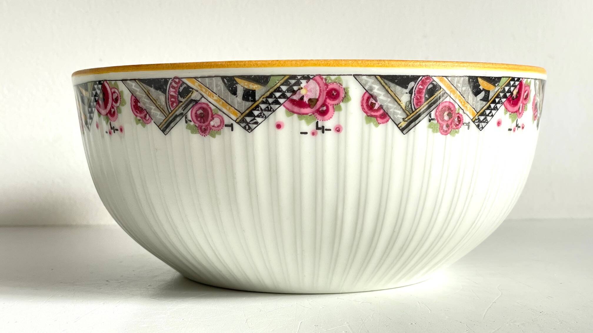 SALAD BOWLS Porcelain MEHUN Art Deco Decor