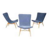 Shell armchairs by Miroslav Navrátil, Český Nábytek, 1960s – set of 3
