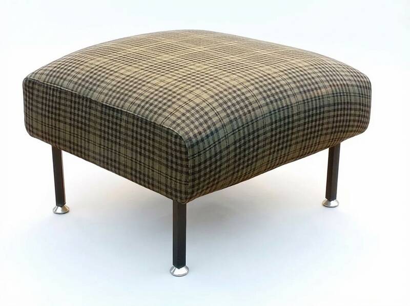Pair of designer ottoman poufs by Steiner from the 1950s.