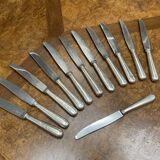 Set of 12 large silver-plated knives from the French Navy