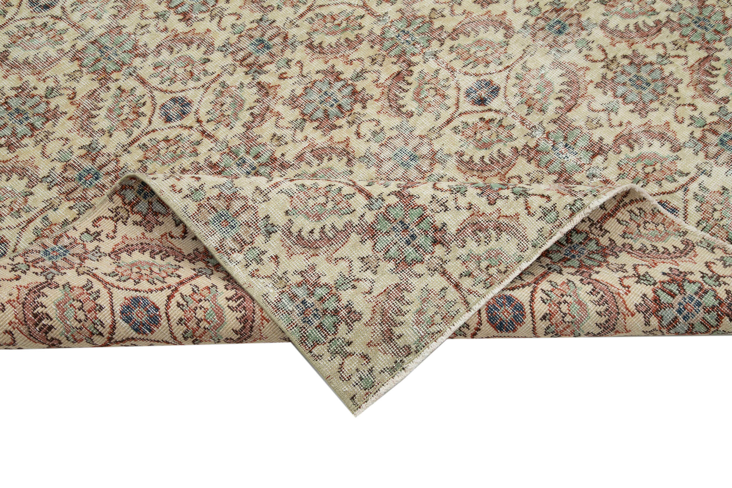 Oriental handmade decorative 1970s beige carpet 192 cm x 292 cm