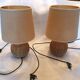 2 Small Vintage Braided Rope Lamps Height 32 cm