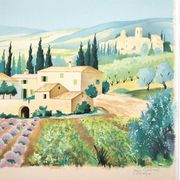 Paysage provençal lithographie signée Jean Gabriel Séruzier