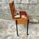 Worker wood teak and brass and metal feet 1950 1960