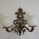 Antique gilt bronze wall light with two globes – Rococo style,