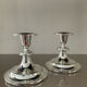 Pair of vintage silver metal candle holders