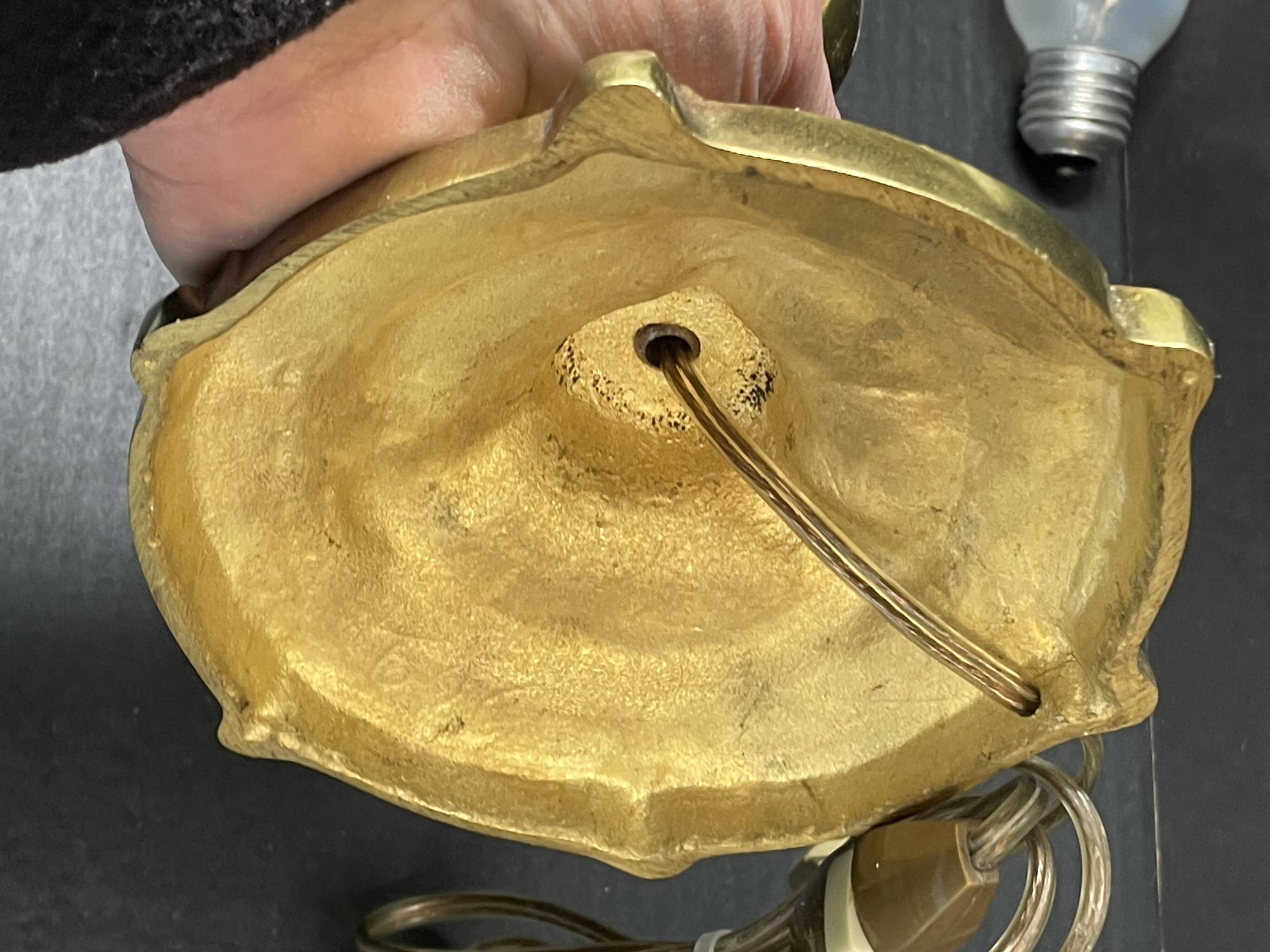 bronze lamp base (very heavy) baroque style 37 cm socket height