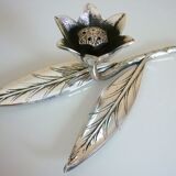 Flower, removable ashtrays and spades, iconic object 70s, silver bronze signed eLeCe Lisboa