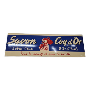 Plaque émaillée savon - coq