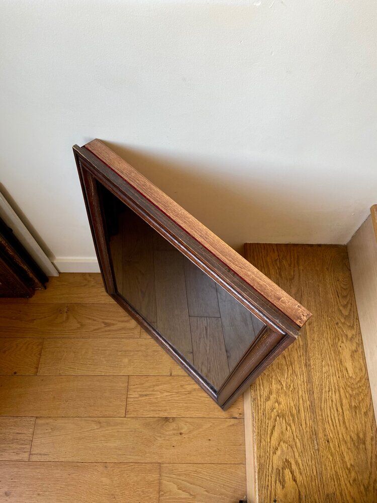 Wooden and black velvet showcase