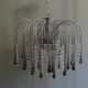 Italian Murano glass waterfall chandelier 1960