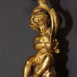 Pair of Gilt Bronze Cherub Candlesticks, Late 19th Century