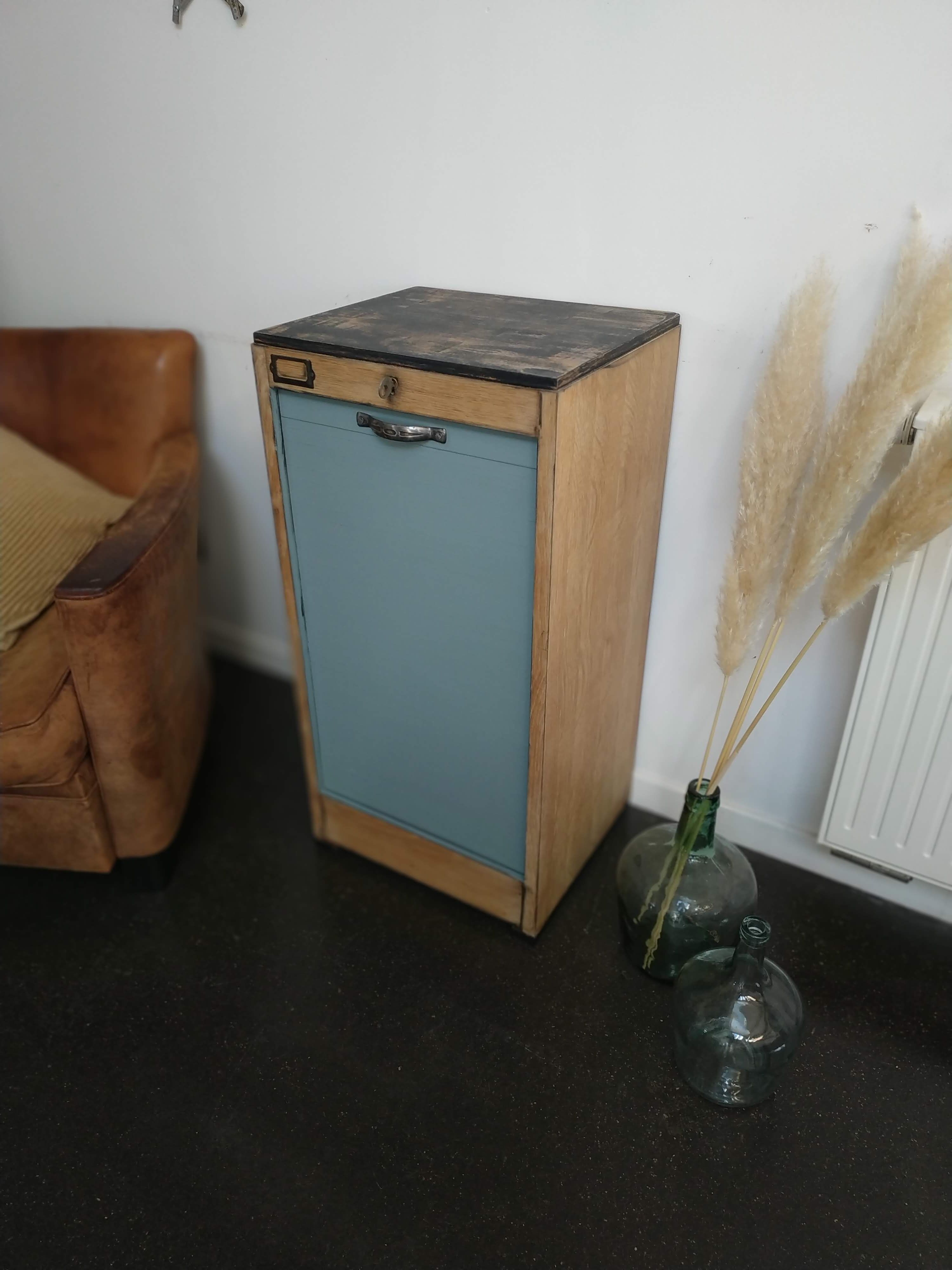 Vintage curtain binder cabinet