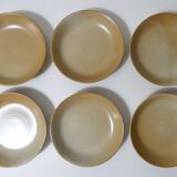 6 Vintage Village Stoneware Soup Plates