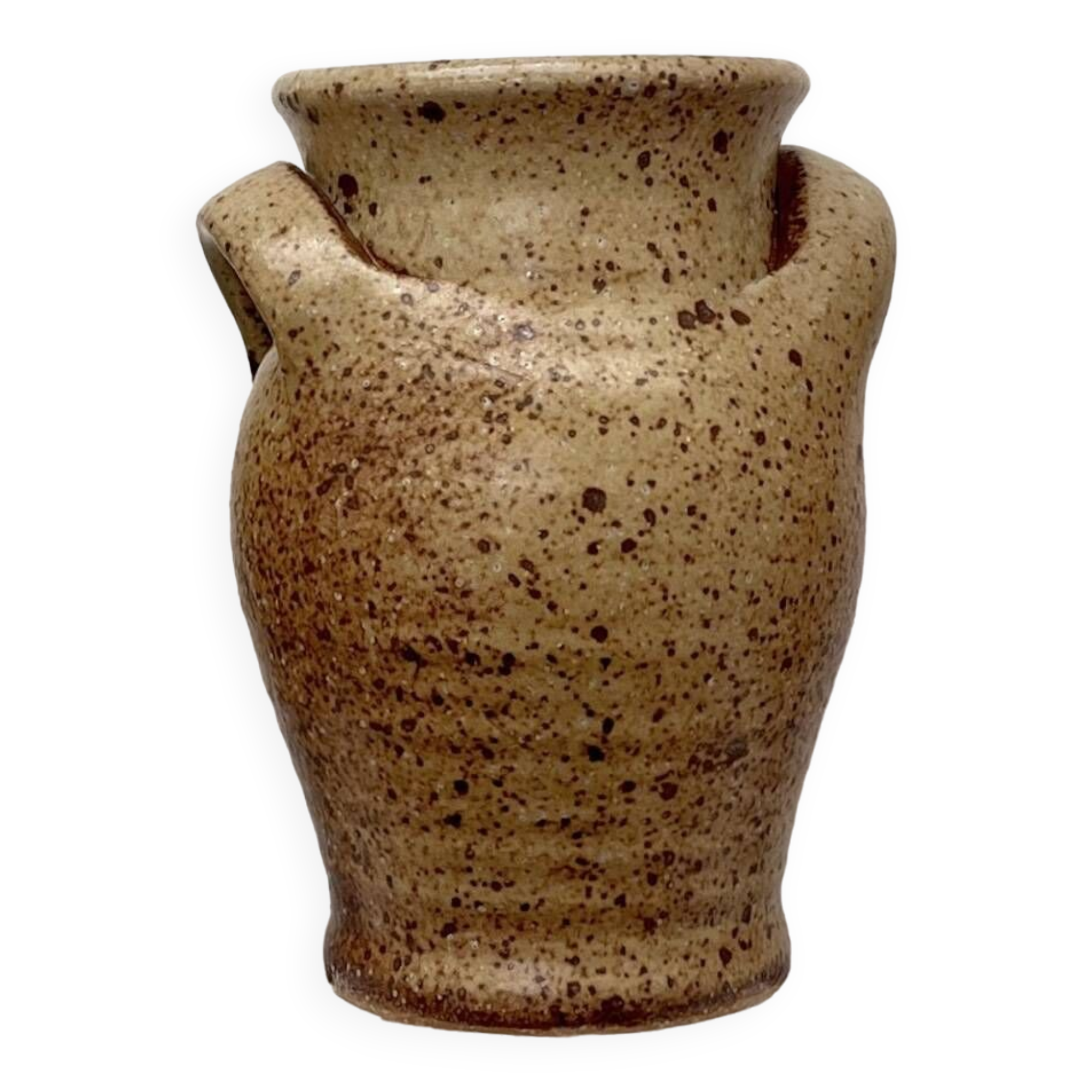 Speckled stoneware vase