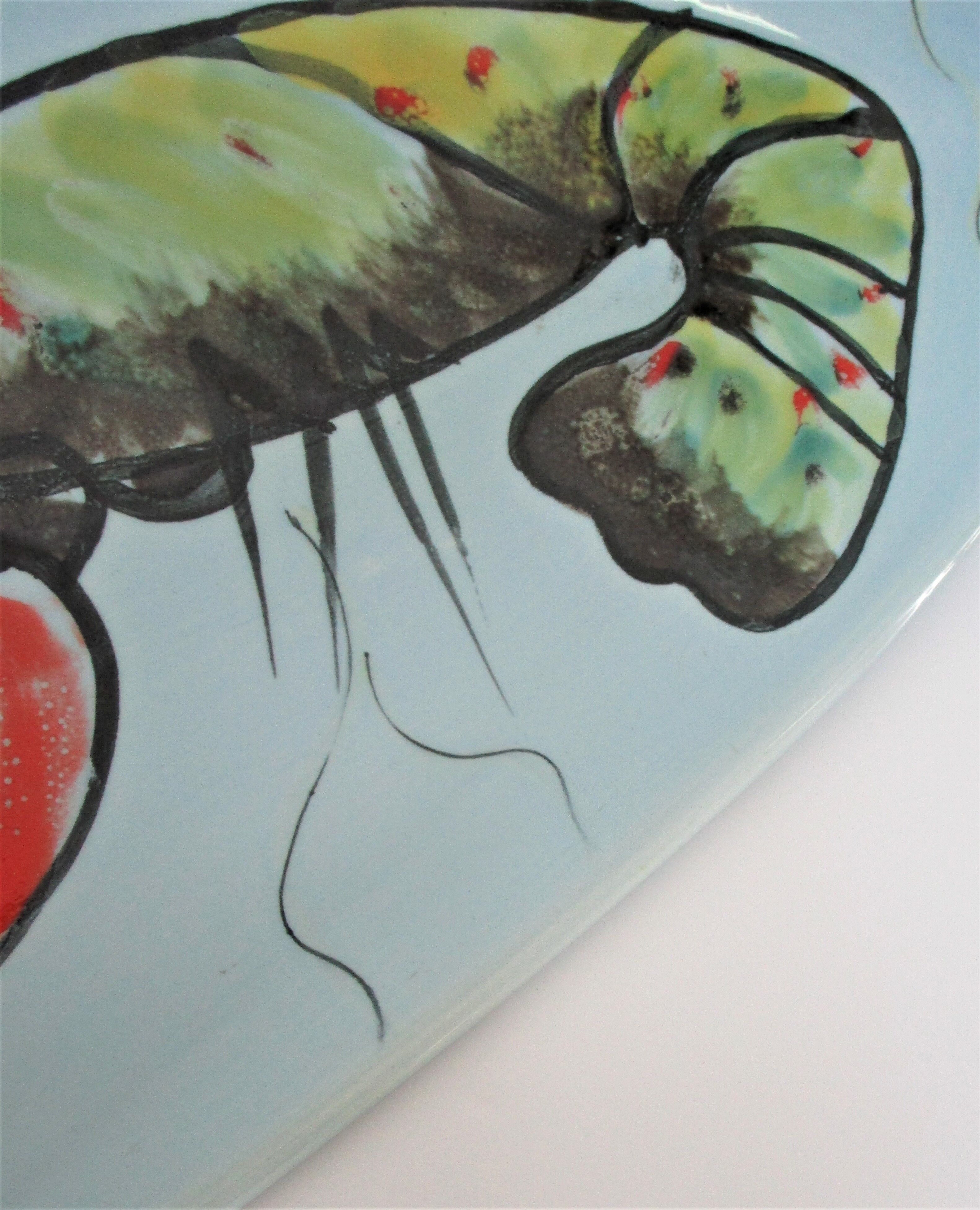 Dish and sausage fish crustaceans earthenware Pornic Bernard Serraz design 60s