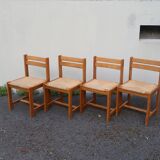 Set of 4 solid elm chairs