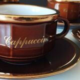 6 Rosler porcelain cups and saucers Parisian bistro type coffee cappuccino