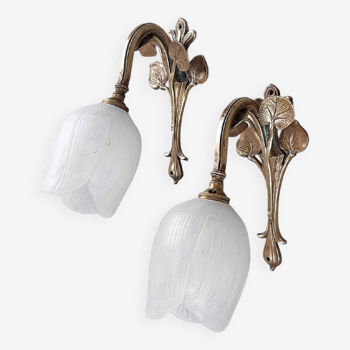 Pair of Art Nouveau wall lights