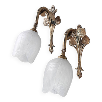 Pair of Art Nouveau wall lights