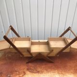 Vintage compas sewing basket