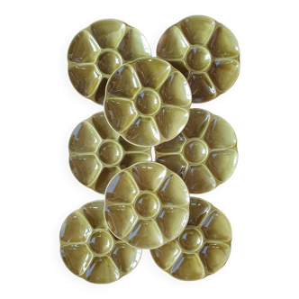 8 assiettes à huîtres Gien