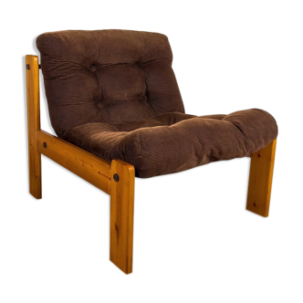Scandinavian pine armchair in 70
