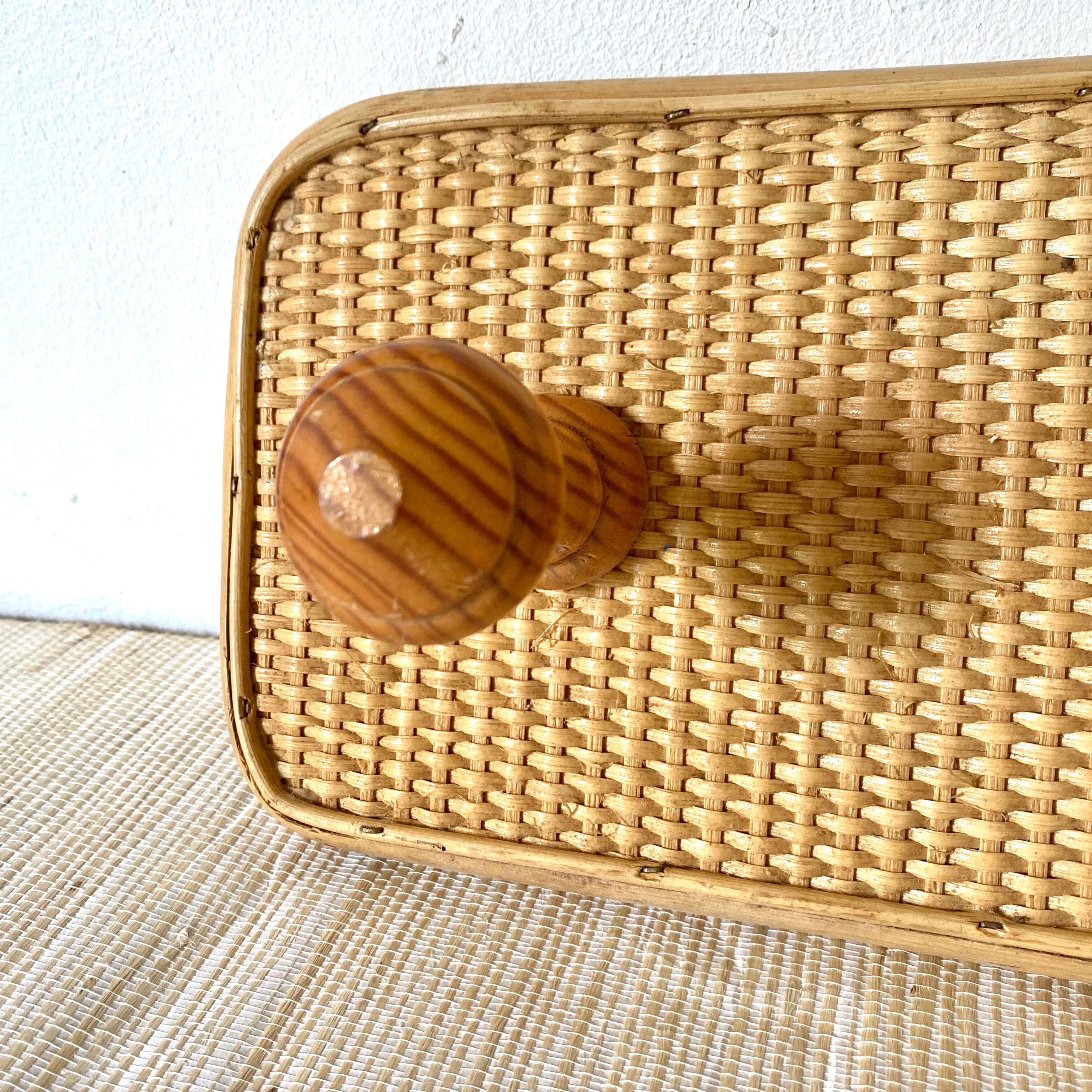 Rattan coat rack and canning