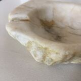 Ashtray in white marble rough stone