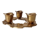 Vintage solid brass gold candle holder