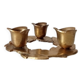 Vintage solid brass gold candle holder