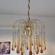 Amber waterfall chandelier made of Murano glass