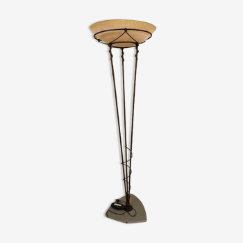 Floor lamp in glass paste and wrought iron