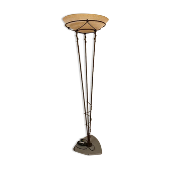 Floor lamp in glass paste and wrought iron