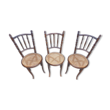 Set of 3 quality canned chairs of FISHEL brand