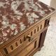 Table de chevet ancienne en bois et marbre
