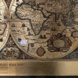 Golden old and new world map