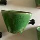 Set of 5 cups in green glazed clay Dieulefit 1960