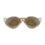 Pair of rattan baskets