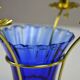 Brass and Cobalt Blue Glass Candle Holder, Sweden, 1960s